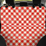 Lava Red And White Gingham Print Pet Car Back Seat Cover