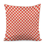 Lava Red And White Gingham Print Pillow Cover