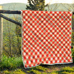 Lava Red And White Gingham Print Quilt