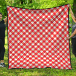 Lava Red And White Gingham Print Quilt