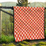 Lava Red And White Gingham Print Quilt