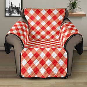 Lava Red And White Gingham Print Recliner Protector