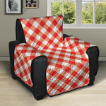 Lava Red And White Gingham Print Recliner Protector