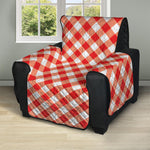 Lava Red And White Gingham Print Recliner Protector