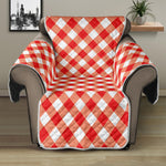 Lava Red And White Gingham Print Recliner Protector