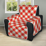 Lava Red And White Gingham Print Recliner Protector