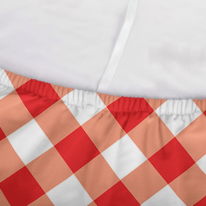 Lava Red And White Gingham Print Sofa Cover