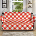 Lava Red And White Gingham Print Sofa Protector