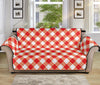 Lava Red And White Gingham Print Sofa Protector