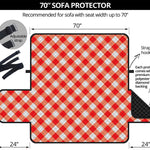 Lava Red And White Gingham Print Sofa Protector