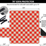 Lava Red And White Gingham Print Sofa Protector