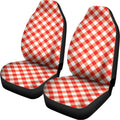 Lava Red And White Gingham Print Universal Fit Car Seat Covers