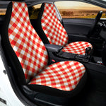 Lava Red And White Gingham Print Universal Fit Car Seat Covers