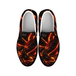 Lava Texture Print Black Slip On Shoes