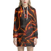 Lava Texture Print Hoodie Dress