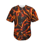 Lava Texture Print Men's Baseball Jersey