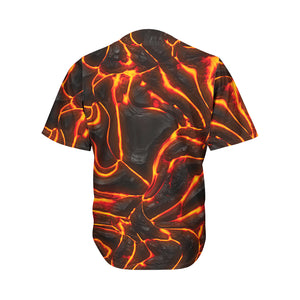 Lava Texture Print Men's Baseball Jersey