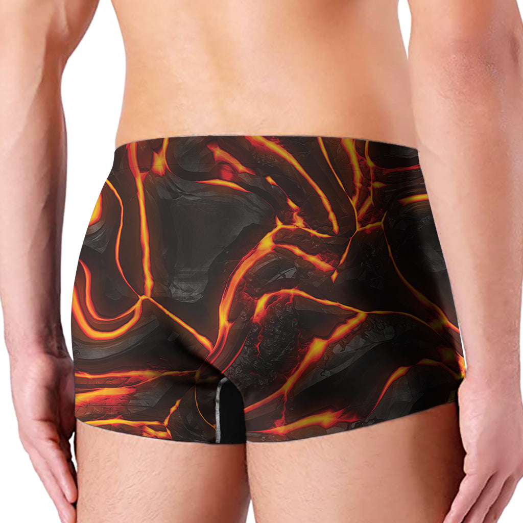 Lava Texture Print Men's Boxer Briefs