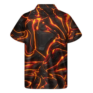 Lava Texture Print Men's Short Sleeve Shirt