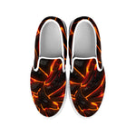 Lava Texture Print White Slip On Shoes