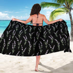 Lavender Flowers Pattern Print Beach Sarong Wrap