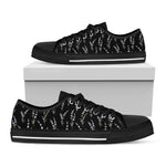 Lavender Flowers Pattern Print Black Low Top Shoes
