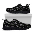 Lavender Flowers Pattern Print Black Running Shoes
