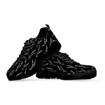 Lavender Flowers Pattern Print Black Sneakers