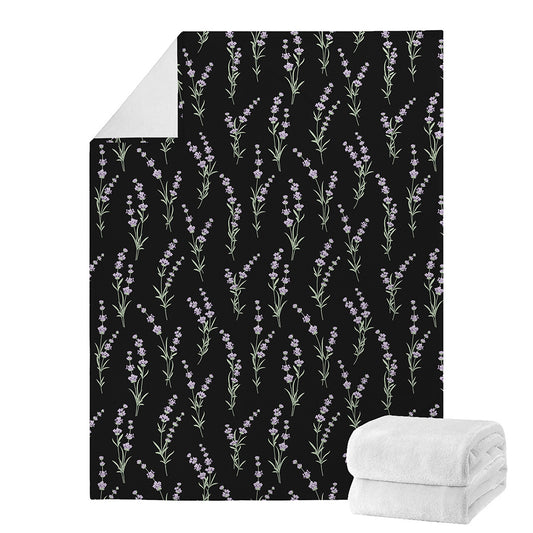 Lavender Flowers Pattern Print Blanket
