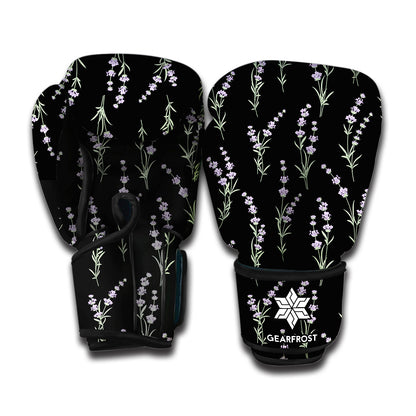 Lavender Flowers Pattern Print Boxing Gloves
