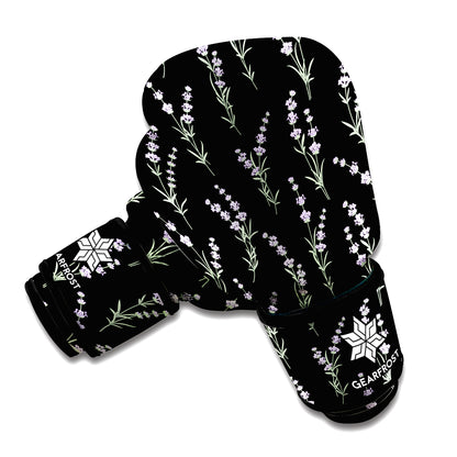 Lavender Flowers Pattern Print Boxing Gloves