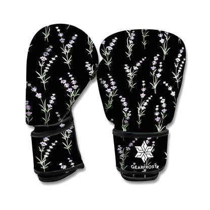 Lavender Flowers Pattern Print Boxing Gloves