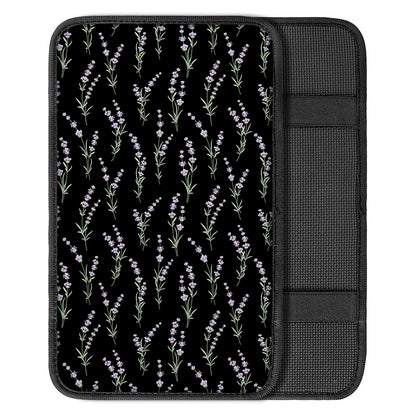 Lavender Flowers Pattern Print Car Center Console Cover