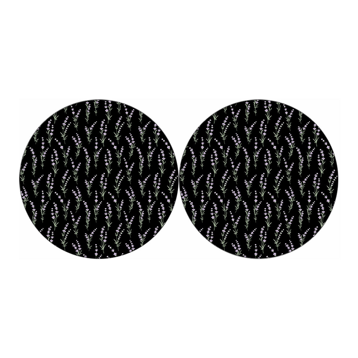 Lavender Flowers Pattern Print Car Coasters