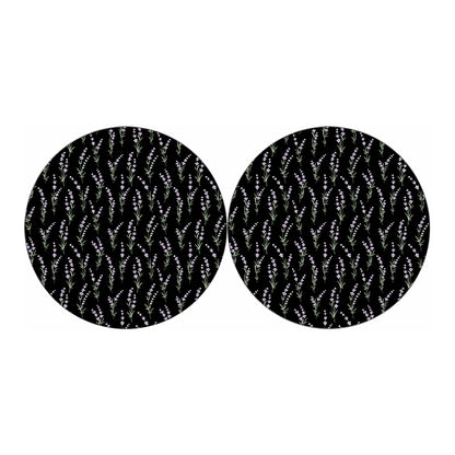 Lavender Flowers Pattern Print Car Coasters