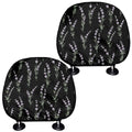 Lavender Flowers Pattern Print Car Headrest Covers
