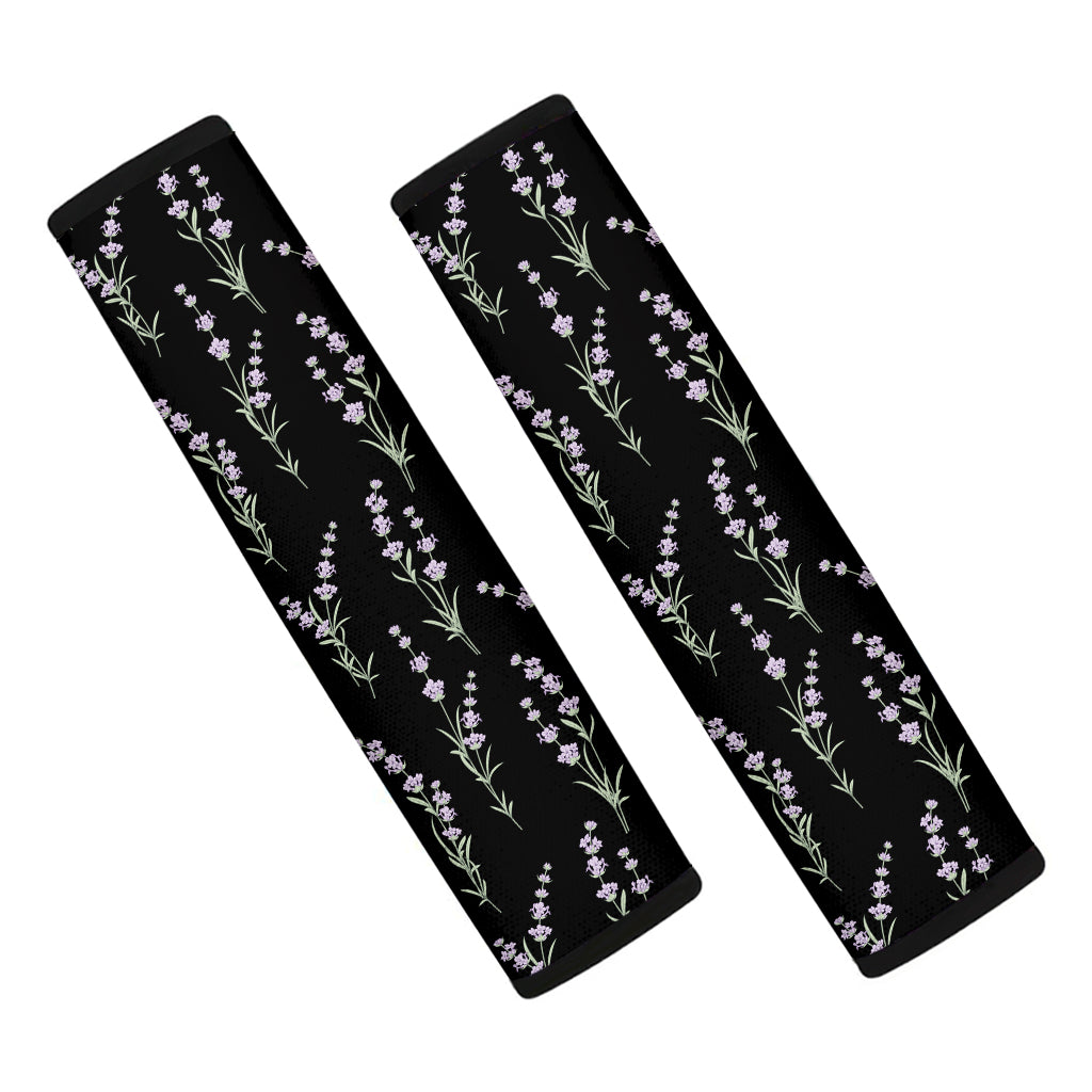 Lavender Flowers Pattern Print Car Seat Belt Covers