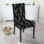 Lavender Flowers Pattern Print Dining Chair Slipcover