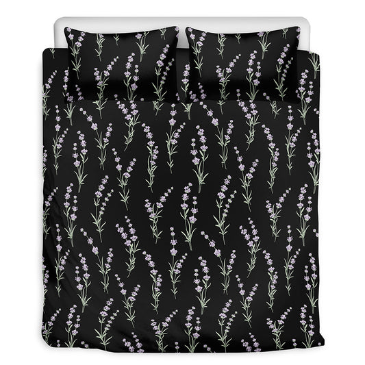 Lavender Flowers Pattern Print Duvet Cover Bedding Set