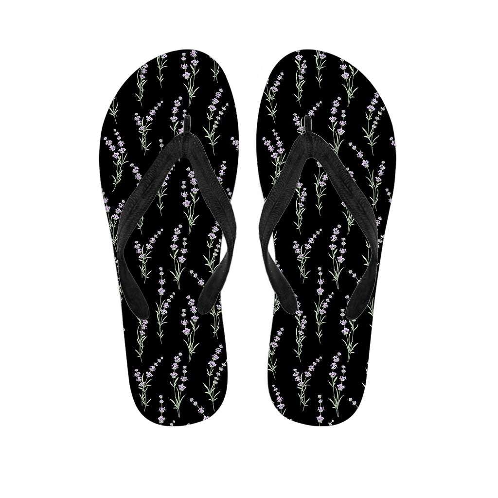 Lavender Flowers Pattern Print Flip Flops