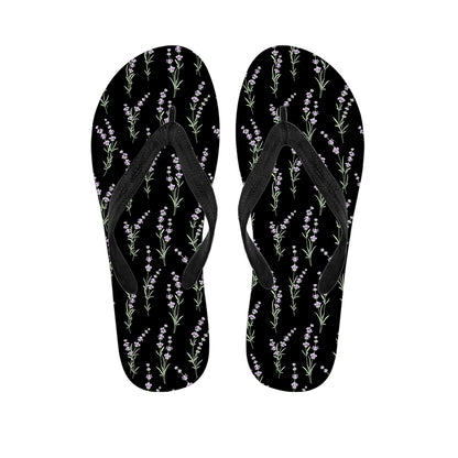 Lavender Flowers Pattern Print Flip Flops