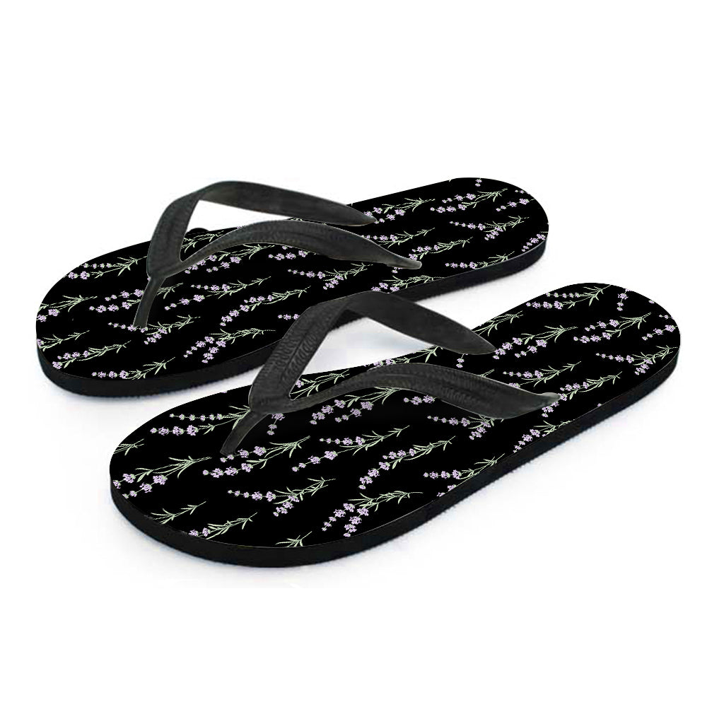 Lavender Flowers Pattern Print Flip Flops