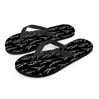 Lavender Flowers Pattern Print Flip Flops