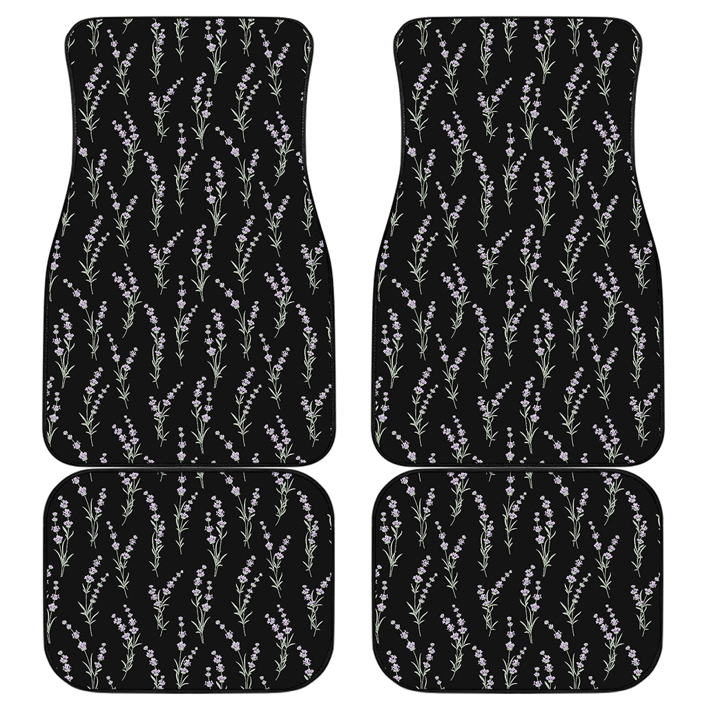 Lavender Flowers Pattern Print Front and Back Car Floor Mats