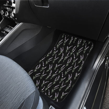 Lavender Flowers Pattern Print Front Car Floor Mats