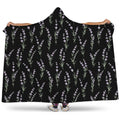 Lavender Flowers Pattern Print Hooded Blanket