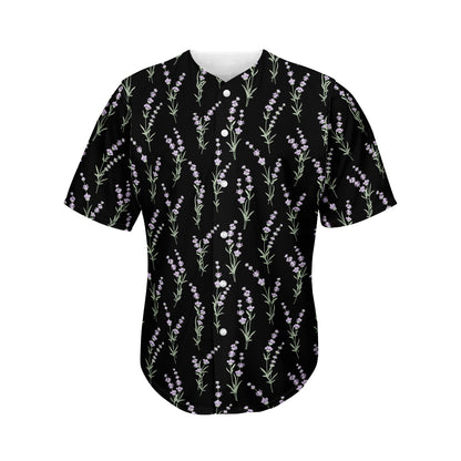 Lavender Flowers Pattern Print Men's Baseball Jersey