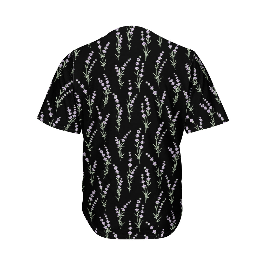 Lavender Flowers Pattern Print Men's Baseball Jersey