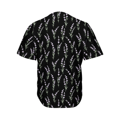 Lavender Flowers Pattern Print Men's Baseball Jersey