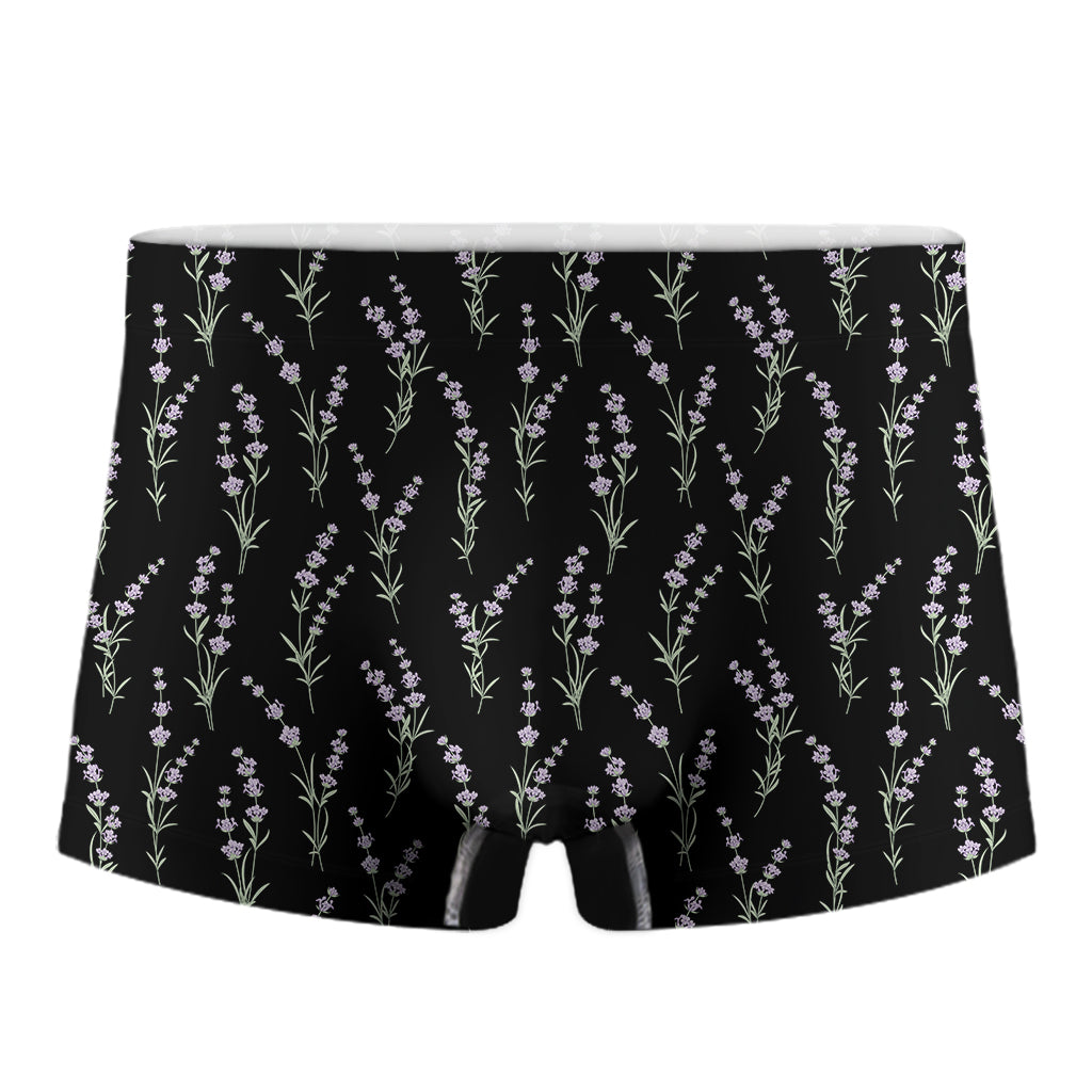 Lavender Flowers Pattern Print Men's Boxer Briefs